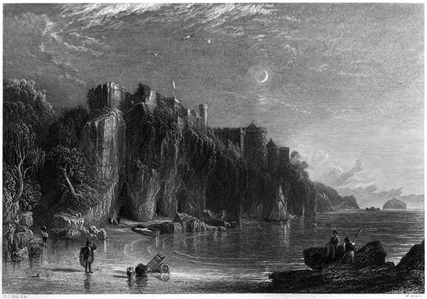 Culzean Castle engraving by William Miller after Hill